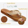 imageKuaiLu Flip Flops for Women with Arch Support Yoga Mat Comfortable Summer Beach Walking Thong Cushion Sandals Slip On Indoor OutdoorBeige Khaki