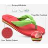 imageKuaiLu Flip Flops for Women with Arch Support Yoga Mat Comfortable Summer Beach Walking Thong Cushion Sandals Slip On Indoor OutdoorGreen Red