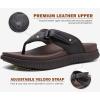 imageKuaiLu Mens Orthotic Flip Flops Mens Recovery Walking Sandals Adjustable Thick Athletic Cushion Sport Slides for Man Water Resistant ampamp Lightweight Soft Comfort Fit ampamp Arch SupportDark Brown
