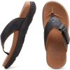 imageKuaiLu Mens Orthotic Flip Flops Mens Recovery Walking Sandals Adjustable Thick Athletic Cushion Sport Slides for Man Water Resistant ampamp Lightweight Soft Comfort Fit ampamp Arch SupportKhaki Brown