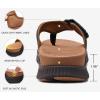 imageKuaiLu Mens Orthotic Flip Flops Mens Recovery Walking Sandals Adjustable Thick Athletic Cushion Sport Slides for Man Water Resistant ampamp Lightweight Soft Comfort Fit ampamp Arch SupportKhaki Brown