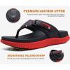 imageKuaiLu Mens Orthotic Flip Flops Mens Recovery Walking Sandals Adjustable Thick Athletic Cushion Sport Slides for Man Water Resistant ampamp Lightweight Soft Comfort Fit ampamp Arch SupportRed Black