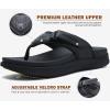 imageKuaiLu Mens Orthotic Flip Flops Mens Recovery Walking Sandals Adjustable Thick Athletic Cushion Sport Slides for Man Water Resistant ampamp Lightweight Soft Comfort Fit ampamp Arch SupportBlack