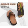 imageKuaiLu Mens Orthotic Flip Flops Mens Recovery Walking Sandals Adjustable Thick Athletic Cushion Sport Slides for Man Water Resistant ampamp Lightweight Soft Comfort Fit ampamp Arch SupportKhaki Brown
