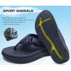 imageKuaiLu Mens Orthotic Flip Flops Mens Recovery Walking Sandals Adjustable Thick Athletic Cushion Sport Slides for Man Water Resistant ampamp Lightweight Soft Comfort Fit ampamp Arch SupportDark Blue