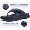 imageKuaiLu Mens Orthotic Flip Flops Mens Recovery Walking Sandals Adjustable Thick Athletic Cushion Sport Slides for Man Water Resistant ampamp Lightweight Soft Comfort Fit ampamp Arch SupportDark Blue