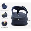 imageKuaiLu Mens Orthotic Flip Flops Mens Recovery Walking Sandals Adjustable Thick Athletic Cushion Sport Slides for Man Water Resistant ampamp Lightweight Soft Comfort Fit ampamp Arch SupportDark Blue