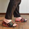 imageKuaiLu Mens Recovery Sandals Orthotic Thick Cushion Open Toe Sport Slides Reduces Stress on Feet With Comfortable Plantar Fasciitis Joints ampamp Back PostExerciseCfgred Black
