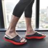 imageKuaiLu Mens Recovery Sandals Orthotic Thick Cushion Open Toe Sport Slides Reduces Stress on Feet With Comfortable Plantar Fasciitis Joints ampamp Back PostExerciseBlackRed