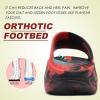 imageKuaiLu Mens Recovery Sandals Orthotic Thick Cushion Open Toe Sport Slides Reduces Stress on Feet With Comfortable Plantar Fasciitis Joints ampamp Back PostExerciseCfgred Black