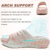 imageKuaiLu Mens Recovery Sandals Orthotic Thick Cushion Open Toe Sport Slides Reduces Stress on Feet With Comfortable Plantar Fasciitis Joints ampamp Back PostExercisePink White