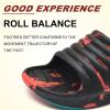imageKuaiLu Mens Recovery Sandals Orthotic Thick Cushion Open Toe Sport Slides Reduces Stress on Feet With Comfortable Plantar Fasciitis Joints ampamp Back PostExerciseCfgred Black