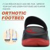 imageKuaiLu Mens Recovery Sandals Orthotic Thick Cushion Open Toe Sport Slides Reduces Stress on Feet With Comfortable Plantar Fasciitis Joints ampamp Back PostExerciseBlackRed