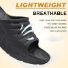 imageKuaiLu Mens Recovery Sandals Orthotic Thick Cushion Open Toe Sport Slides Reduces Stress on Feet With Comfortable Plantar Fasciitis Joints ampamp Back PostExerciseBlack