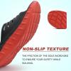 imageKuaiLu Mens Recovery Sandals Orthotic Thick Cushion Open Toe Sport Slides Reduces Stress on Feet With Comfortable Plantar Fasciitis Joints ampamp Back PostExerciseBlackRed
