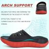 imageKuaiLu Mens Recovery Sandals Orthotic Thick Cushion Open Toe Sport Slides Reduces Stress on Feet With Comfortable Plantar Fasciitis Joints ampamp Back PostExerciseBlackRed
