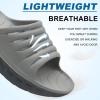 imageKuaiLu Mens Recovery Sandals Orthotic Thick Cushion Open Toe Sport Slides Reduces Stress on Feet With Comfortable Plantar Fasciitis Joints ampamp Back PostExerciseGrey