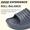 imageKuaiLu Mens Recovery Sandals Orthotic Thick Cushion Open Toe Sport Slides Reduces Stress on Feet With Comfortable Plantar Fasciitis Joints ampamp Back PostExerciseDark Grey