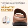 imageKuaiLu Mens Recovery Sandals Orthotic Thick Cushion Open Toe Sport Slides Reduces Stress on Feet With Comfortable Plantar Fasciitis Joints ampamp Back PostExerciseKhakibrown