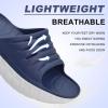 imageKuaiLu Mens Recovery Sandals Orthotic Thick Cushion Open Toe Sport Slides Reduces Stress on Feet With Comfortable Plantar Fasciitis Joints ampamp Back PostExerciseBlue White