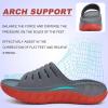 imageKuaiLu Mens Recovery Sandals Orthotic Thick Cushion Open Toe Sport Slides Reduces Stress on Feet With Comfortable Plantar Fasciitis Joints ampamp Back PostExerciseGrey Red