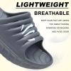 imageKuaiLu Mens Recovery Sandals Orthotic Thick Cushion Open Toe Sport Slides Reduces Stress on Feet With Comfortable Plantar Fasciitis Joints ampamp Back PostExerciseDark Grey