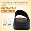 imageKuaiLu Mens Recovery Sandals Orthotic Thick Cushion Open Toe Sport Slides Reduces Stress on Feet With Comfortable Plantar Fasciitis Joints ampamp Back PostExerciseBlack
