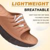 imageKuaiLu Mens Recovery Sandals Orthotic Thick Cushion Open Toe Sport Slides Reduces Stress on Feet With Comfortable Plantar Fasciitis Joints ampamp Back PostExerciseKhakibrown