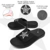 imageKuaiLu Mens Slides Soft Cushion Sport Sandals with Plantar Fasciitis Arch Support Adjustable Open Toe Summer Slippers Slip on Indoor Outdoor Size 715All Black