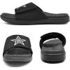 imageKuaiLu Mens Slides Soft Cushion Sport Sandals with Plantar Fasciitis Arch Support Adjustable Open Toe Summer Slippers Slip on Indoor Outdoor Size 715All Black