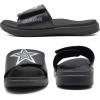 imageKuaiLu Mens Slides Soft Cushion Sport Sandals with Plantar Fasciitis Arch Support Adjustable Open Toe Summer Slippers Slip on Indoor Outdoor Size 715Black