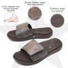 imageKuaiLu Mens Slides Soft Cushion Sport Sandals with Plantar Fasciitis Arch Support Adjustable Open Toe Summer Slippers Slip on Indoor Outdoor Size 715Brown
