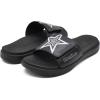imageKuaiLu Mens Slides Soft Cushion Sport Sandals with Plantar Fasciitis Arch Support Adjustable Open Toe Summer Slippers Slip on Indoor Outdoor Size 715Black