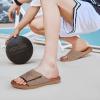imageKuaiLu Mens Slides Soft Cushion Sport Sandals with Plantar Fasciitis Arch Support Adjustable Open Toe Summer Slippers Slip on Indoor Outdoor Size 715Chestnut