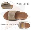 imageKuaiLu Mens Slides Soft Cushion Sport Sandals with Plantar Fasciitis Arch Support Adjustable Open Toe Summer Slippers Slip on Indoor Outdoor Size 715Chestnut
