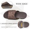 imageKuaiLu Mens Slides Soft Cushion Sport Sandals with Plantar Fasciitis Arch Support Adjustable Open Toe Summer Slippers Slip on Indoor Outdoor Size 715Dark Brown