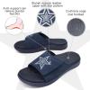 imageKuaiLu Mens Slides Soft Cushion Sport Sandals with Plantar Fasciitis Arch Support Adjustable Open Toe Summer Slippers Slip on Indoor Outdoor Size 715Dark Blue