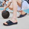 imageKuaiLu Mens Slides Soft Cushion Sport Sandals with Plantar Fasciitis Arch Support Adjustable Open Toe Summer Slippers Slip on Indoor Outdoor Size 715Dark Blue