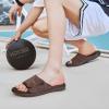 imageKuaiLu Mens Slides Soft Cushion Sport Sandals with Plantar Fasciitis Arch Support Adjustable Open Toe Summer Slippers Slip on Indoor Outdoor Size 715Dark Brown