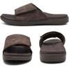 imageKuaiLu Mens Slides Soft Cushion Sport Sandals with Plantar Fasciitis Arch Support Adjustable Open Toe Summer Slippers Slip on Indoor Outdoor Size 715Dark Brown
