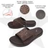 imageKuaiLu Mens Slides Soft Cushion Sport Sandals with Plantar Fasciitis Arch Support Adjustable Open Toe Summer Slippers Slip on Indoor Outdoor Size 715Dark Brown