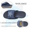 imageKuaiLu Mens Slides Soft Cushion Sport Sandals with Plantar Fasciitis Arch Support Adjustable Open Toe Summer Slippers Slip on Indoor Outdoor Size 715Dark Blue