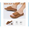 imageKuaiLu Mens Slides Soft Cushion Sport Sandals with Plantar Fasciitis Arch Support Adjustable Open Toe Summer Slippers Slip on Indoor Outdoor Size 715Fur Khaki
