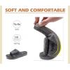 imageKuaiLu Mens Slides Soft Cushion Sport Sandals with Plantar Fasciitis Arch Support Adjustable Open Toe Summer Slippers Slip on Indoor Outdoor Size 715Fur Grey