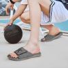 imageKuaiLu Mens Slides Soft Cushion Sport Sandals with Plantar Fasciitis Arch Support Adjustable Open Toe Summer Slippers Slip on Indoor Outdoor Size 715Grey