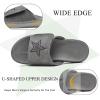 imageKuaiLu Mens Slides Soft Cushion Sport Sandals with Plantar Fasciitis Arch Support Adjustable Open Toe Summer Slippers Slip on Indoor Outdoor Size 715Grey