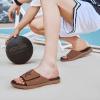 imageKuaiLu Mens Slides Soft Cushion Sport Sandals with Plantar Fasciitis Arch Support Adjustable Open Toe Summer Slippers Slip on Indoor Outdoor Size 715Khaki Brown