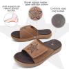 imageKuaiLu Mens Slides Soft Cushion Sport Sandals with Plantar Fasciitis Arch Support Adjustable Open Toe Summer Slippers Slip on Indoor Outdoor Size 715Khaki Brown