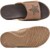 imageKuaiLu Mens Slides Soft Cushion Sport Sandals with Plantar Fasciitis Arch Support Adjustable Open Toe Summer Slippers Slip on Indoor Outdoor Size 715Khaki Brown
