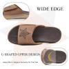 imageKuaiLu Mens Slides Soft Cushion Sport Sandals with Plantar Fasciitis Arch Support Adjustable Open Toe Summer Slippers Slip on Indoor Outdoor Size 715Khaki Brown